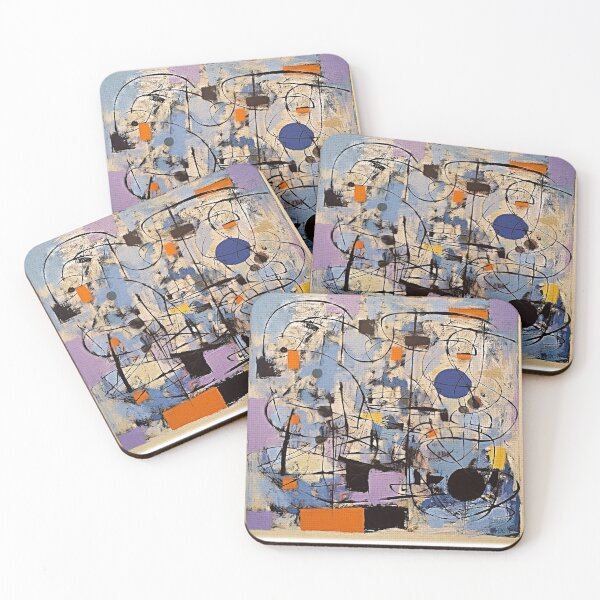 Item preview, A Time Of Joy, 1950s Style Abstract Painting by Bossy Cat Home designed and sold by BossyCatHome.