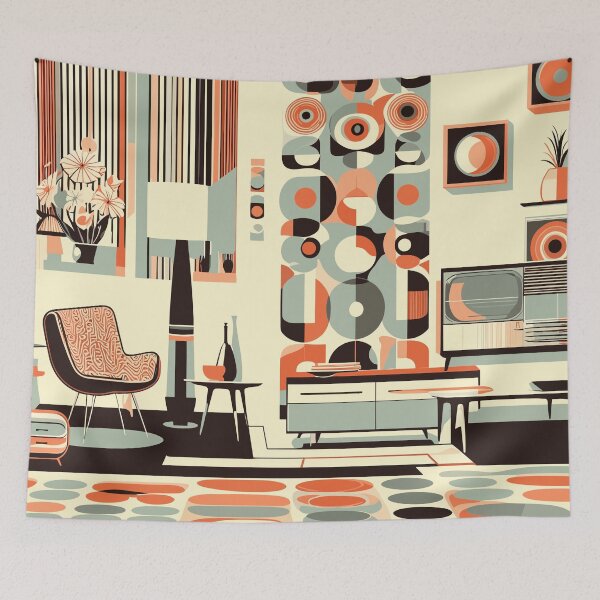 Item preview, Retro Mid Century Modern Home Decor Pattern  designed and sold by GraphicsClub.