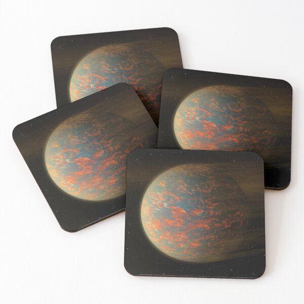 Item preview, STK204784S-Exoplanet 55 Cancri e and its molten surface showing material blowing of from nearby star. designed and sold by StocktrekImages.