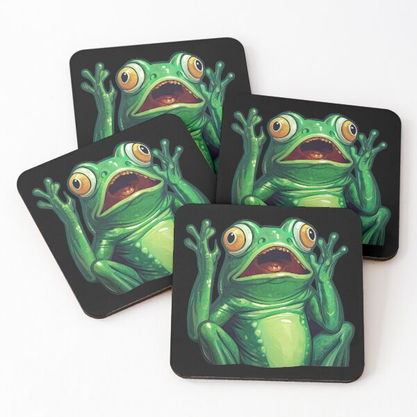 Item preview, Copy of Green Frog - in great excitement designed and sold by WallGemsArt.