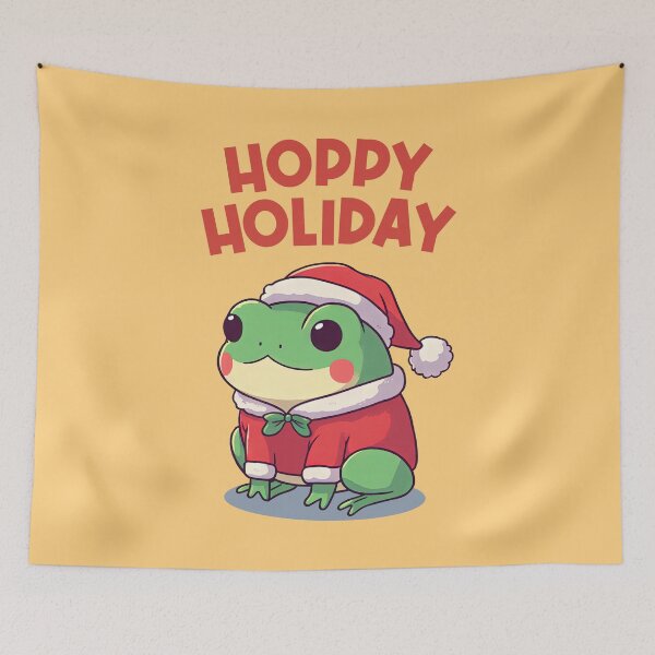 Item preview, Hoppy Holiday Christmas Frog Santa designed and sold by KAI-Studio.