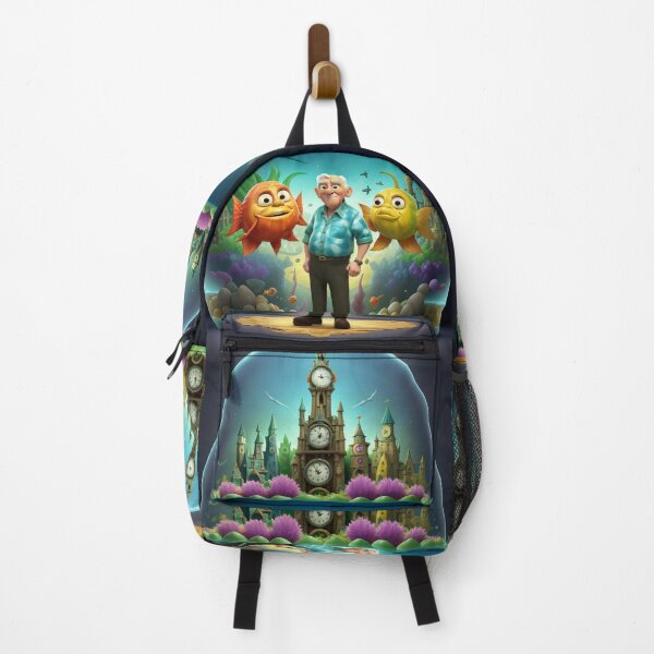 Item preview, Cute Old Man poses with Cartoon Fishes - Cool Art designed and sold by joejiing.