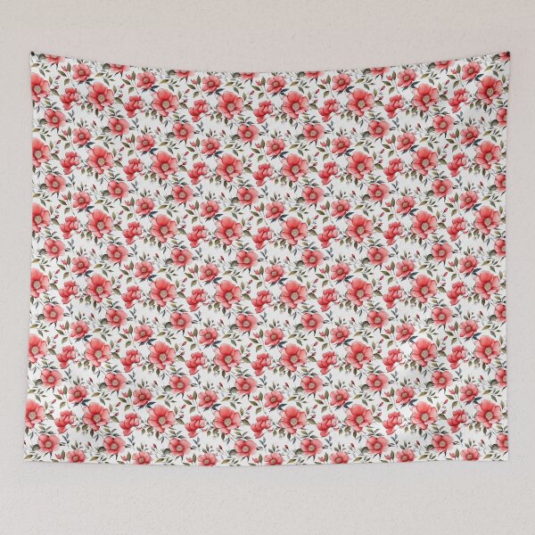 Item preview, Beautiful Red Wild Rose Seamless Pattern (Watercolor) V.3 designed and sold by CreatureHouse95.