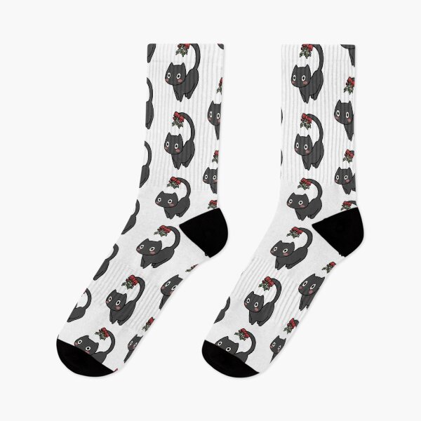 Item preview, Cute Black Kitty Cat Holding Mistletoe for The Christmas Holidays designed and sold by ThumboArtBumbo.