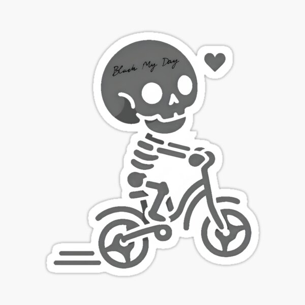 SMALL SKELETON CYCLIST STICKERS —  – The