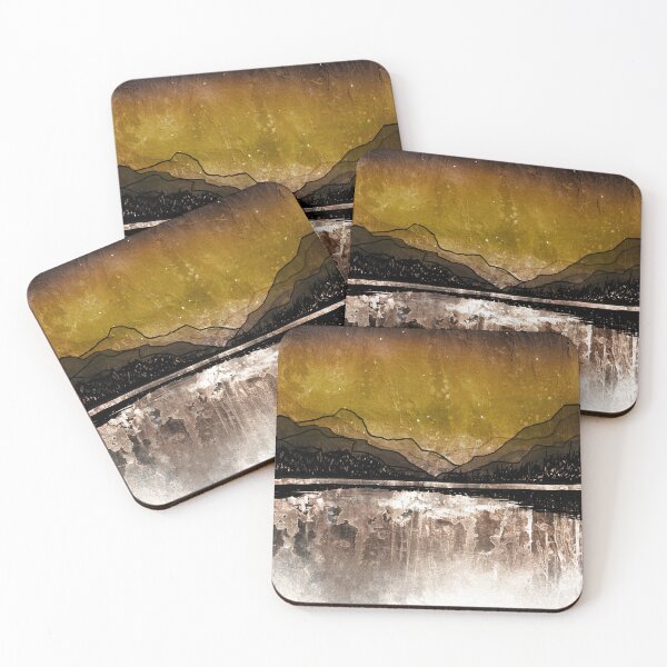 Item preview, Midnight Mountains 4 - Warm Rust Ochre Winter Landscape  designed and sold by EbiEmporium.