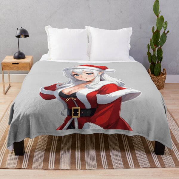 Item preview, Elegant Festivity: Anime woman in a Captivating Santa Claus Outfit designed and sold by InkInspiratons.