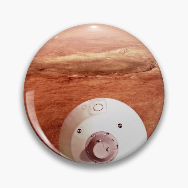 Item preview, STK204826S-The aeroshell containing the Perseverance rover descending towards surface of Mars. designed and sold by StocktrekImages.