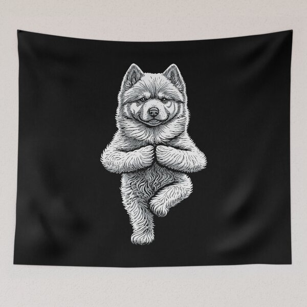Item preview, Samoyed Yoga Dog Puppy Funny Dogs Tree Pose Asana designed and sold by GrandeDuc.