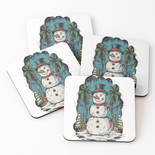 Item preview, Snowman  holiday fun palm trees designed and sold by unicornunicorn.
