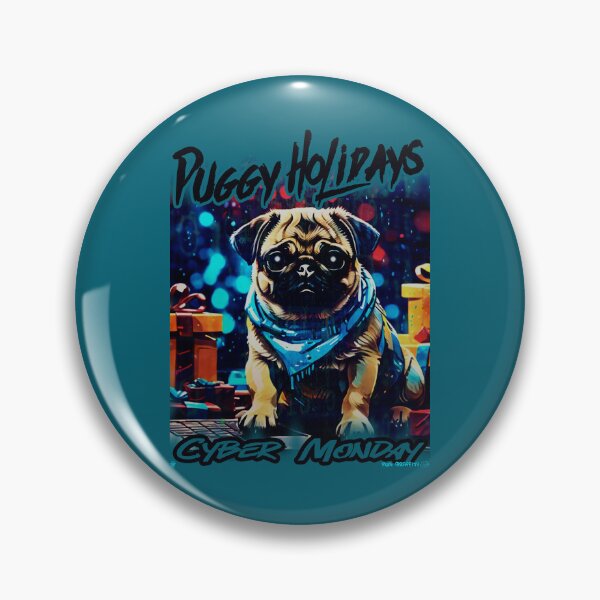 Item preview, Pug HAPPY HOLIDAYS 64 CYBER MONDAY PUGGY HOLIDAYS designed and sold by RedBluffTraders.