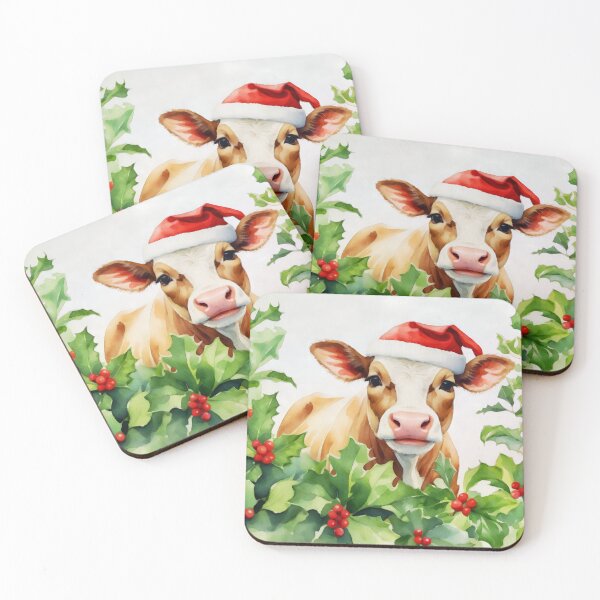 Item preview, Christmas Cow Watercolour  designed and sold by NikkiBear67.