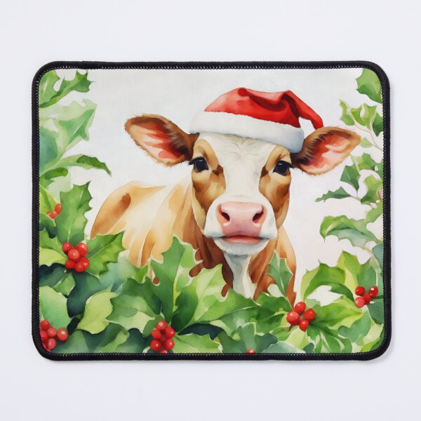 Item preview, Christmas Cow Watercolour designed and sold by NikkiBear67.