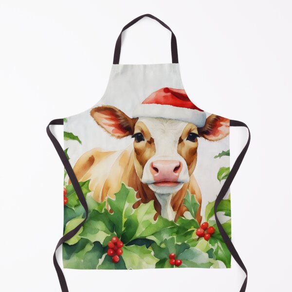 Item preview, Christmas Cow Watercolour designed and sold by NikkiBear67.