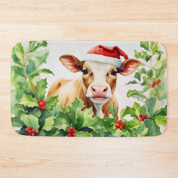 Item preview, Christmas Cow Watercolour  designed and sold by NikkiBear67.
