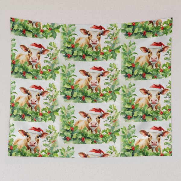 Item preview, Christmas Cow Watercolour  designed and sold by NikkiBear67.