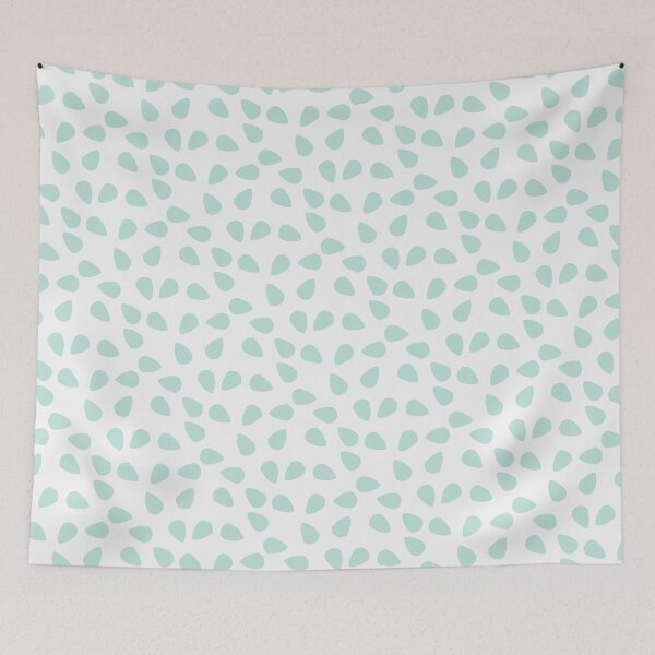 Item preview, Pale Mint Green White Leaves Petals Refreshing Tranquil Minimalist Scandinavian Natural Clean Pattern designed and sold by PenguinForests.