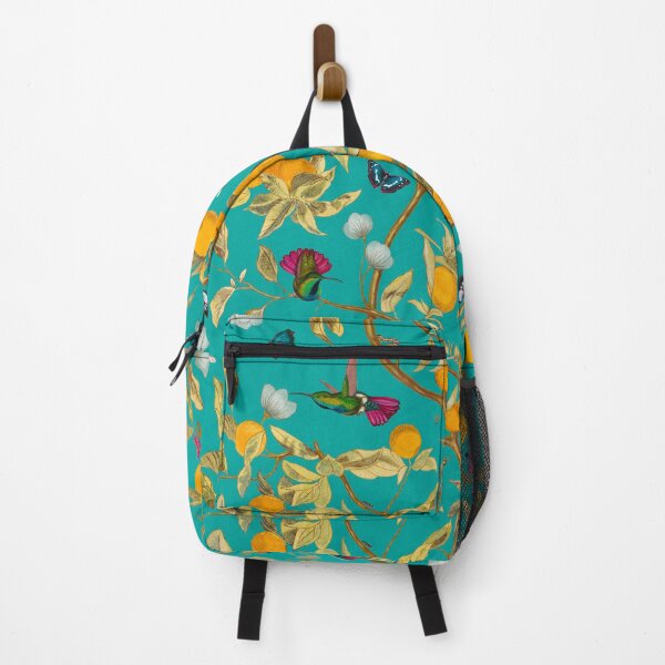 Item preview, Hummingbirds, lemons and bugs in turquoise designed and sold by Delinda Graphic Studio.