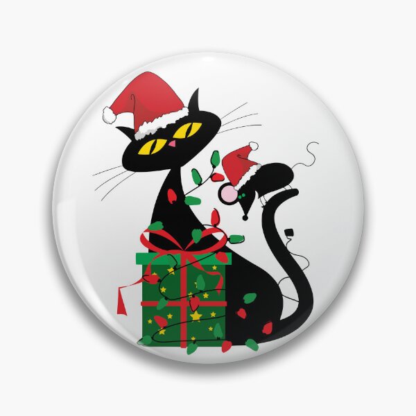 Item preview, Santa Black Cat in Tangled Lights designed and sold by Natureclectic.