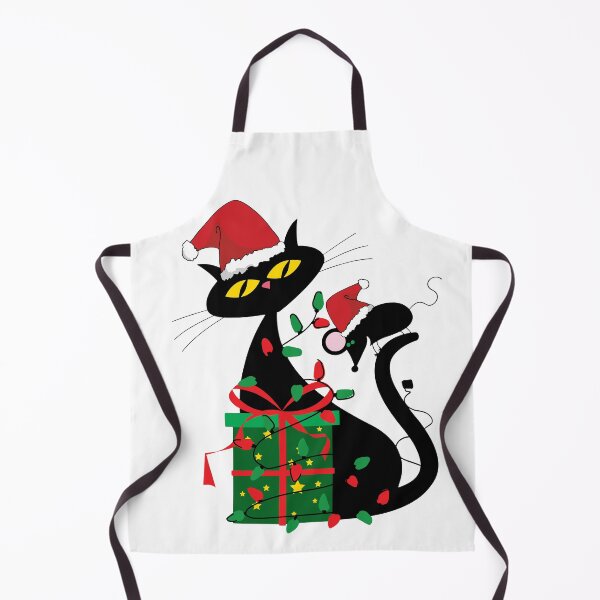 Item preview, Santa Black Cat in Tangled Lights designed and sold by Natureclectic.