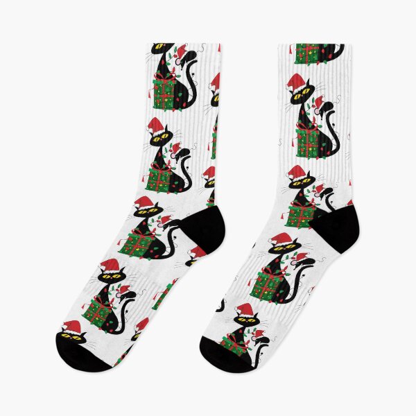 Item preview, Santa Black Cat in Tangled Lights designed and sold by Natureclectic.