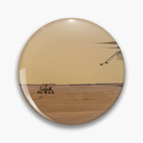 Item preview, STK204833S-Mars Ingenuity drone flying above the Perseverance rover on planet Mars. designed and sold by StocktrekImages.