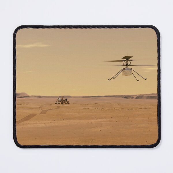 Item preview, STK204833S-Mars Ingenuity drone flying above the Perseverance rover on planet Mars. designed and sold by StocktrekImages.