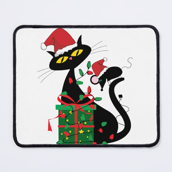 Item preview, Santa Black Cat in Tangled Lights designed and sold by Natureclectic.