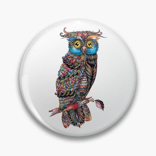 Item preview, psychedellic pattachitra  owl designed and sold by Dhirendra Rajpurohit.