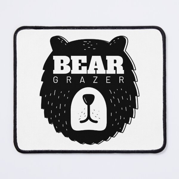 Item preview, Bear grazer. Simple black head and white text designed and sold by DragonflyLP.