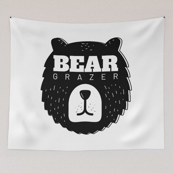 Item preview, Bear grazer. Simple black head and white text designed and sold by DragonflyLP.
