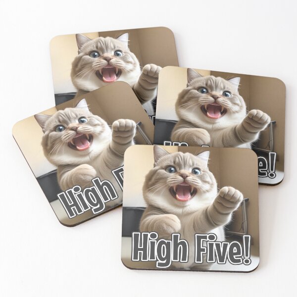 Item preview, AI-Generated Cat 01 "High Five" designed and sold by Cliff-Qi.