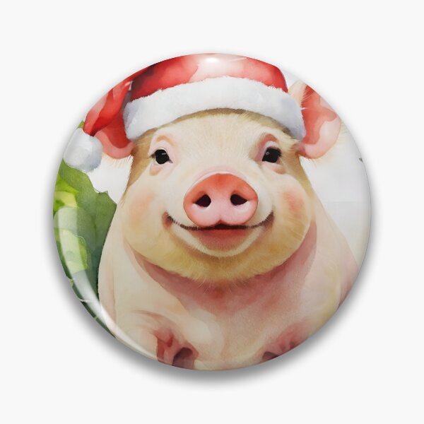 Item preview, Christmas Pig Watercolour designed and sold by NikkiBear67.