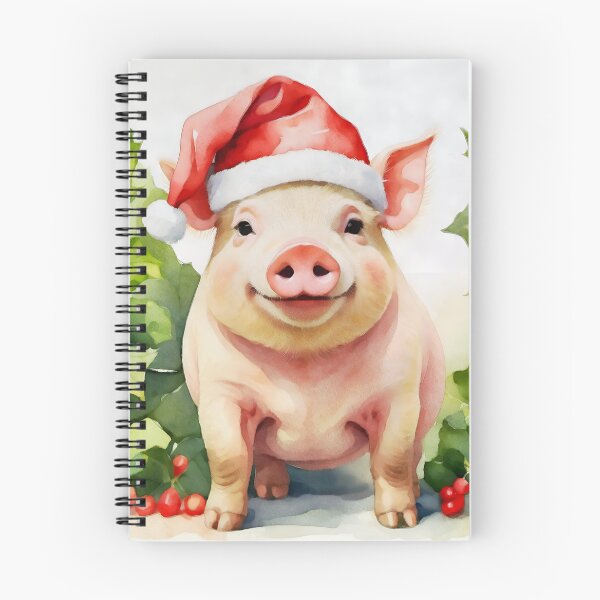 Item preview, Christmas Pig Watercolour designed and sold by NikkiBear67.