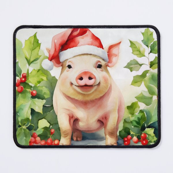 Item preview, Christmas Pig Watercolour designed and sold by NikkiBear67.