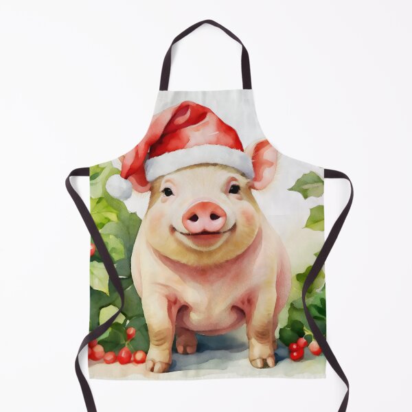 Item preview, Christmas Pig Watercolour designed and sold by NikkiBear67.