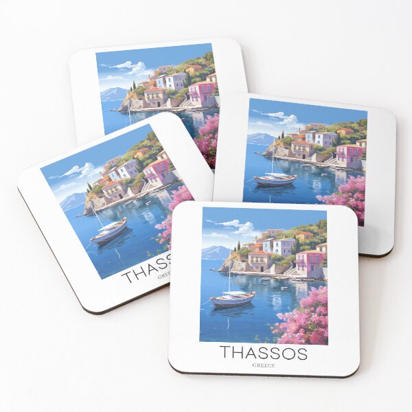 Item preview, A Pop Art Travel Print of Thassos - Greece  designed and sold by StudioRedKoala.