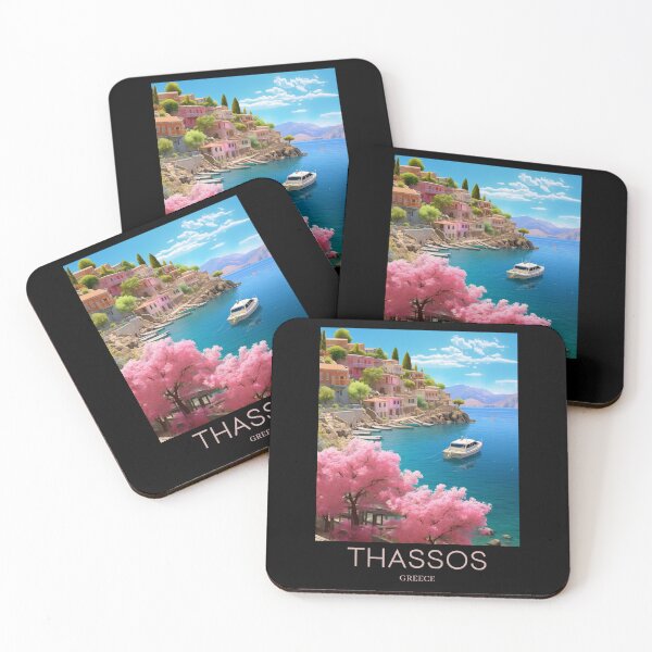 Item preview, A Pop Art Travel Print of Thassos - Greece  designed and sold by StudioRedKoala.