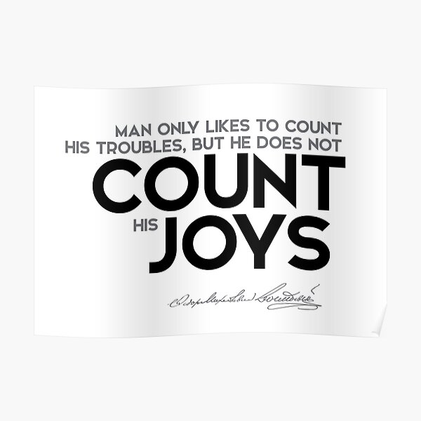 count joys - dostoevsky Poster