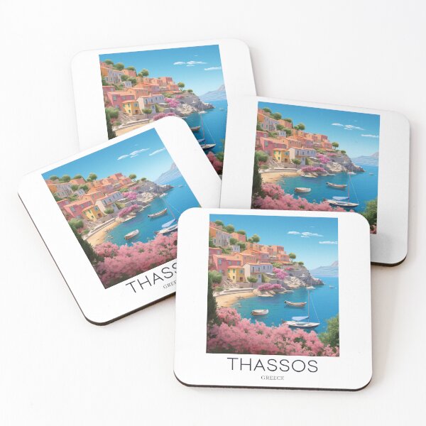 Item preview, A Pop Art Travel Print of Thassos - Greece  designed and sold by StudioRedKoala.