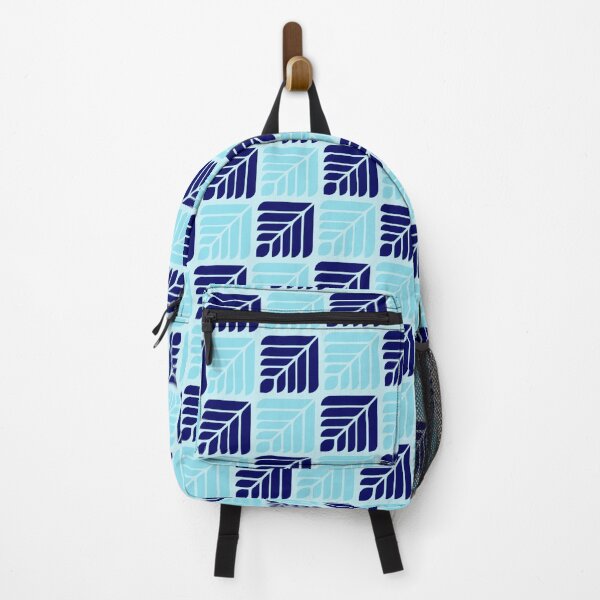 Item preview, Ice Blue Soft Sky Deep Blue Rectangles Leaf-Like Petals Abstract Geometric Contemporary Pattern designed and sold by PenguinForests.