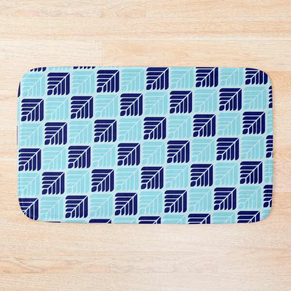 Item preview, Ice Blue Soft Sky Deep Blue Rectangles Leaf-Like Petals Abstract Geometric Contemporary Pattern designed and sold by PenguinForests.