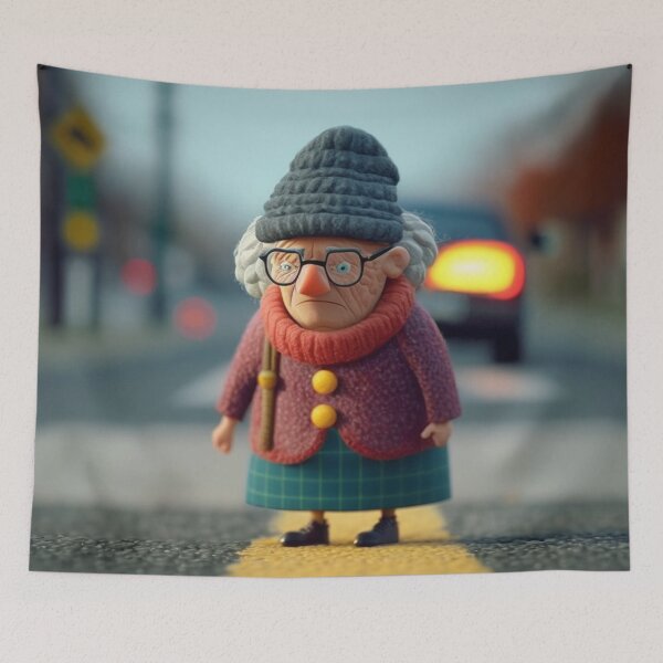 Item preview, Clay Old Lady Crossing the Road 1 designed and sold by AstroRisq.