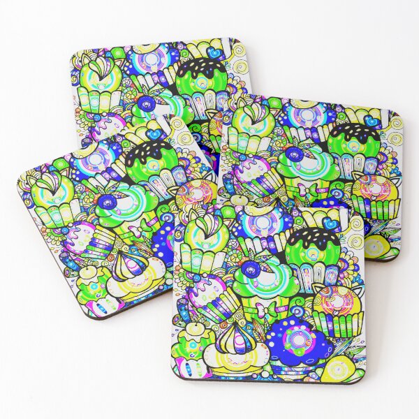 Item preview, Cupcake Stack (Green & Mauve) designed and sold by Buckwig.