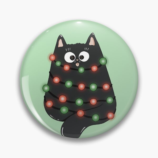 Item preview, Christmas Lights Cat Print designed and sold by Julia Sol.