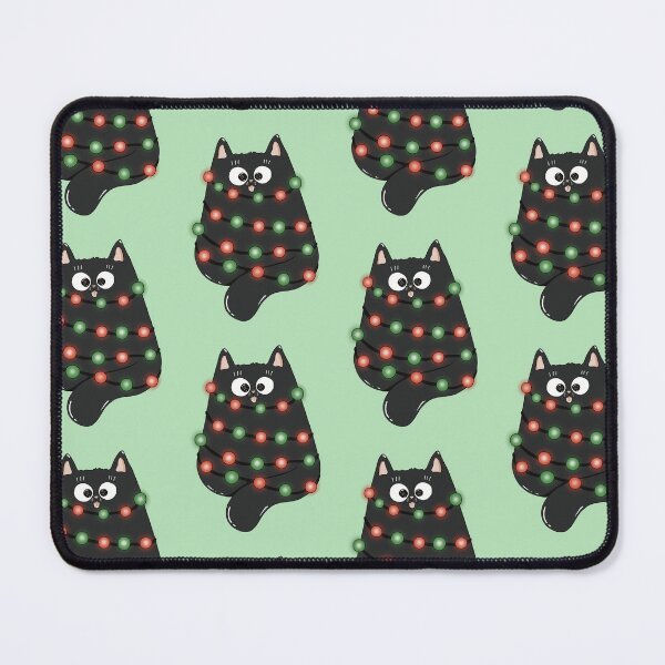 Item preview, Christmas Lights Cat Print designed and sold by Julia Sol.