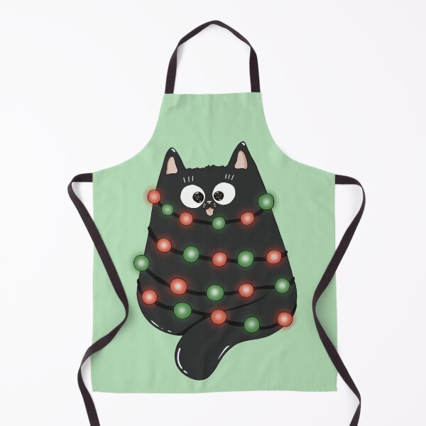 Item preview, Christmas Lights Cat Print designed and sold by Julia Sol.