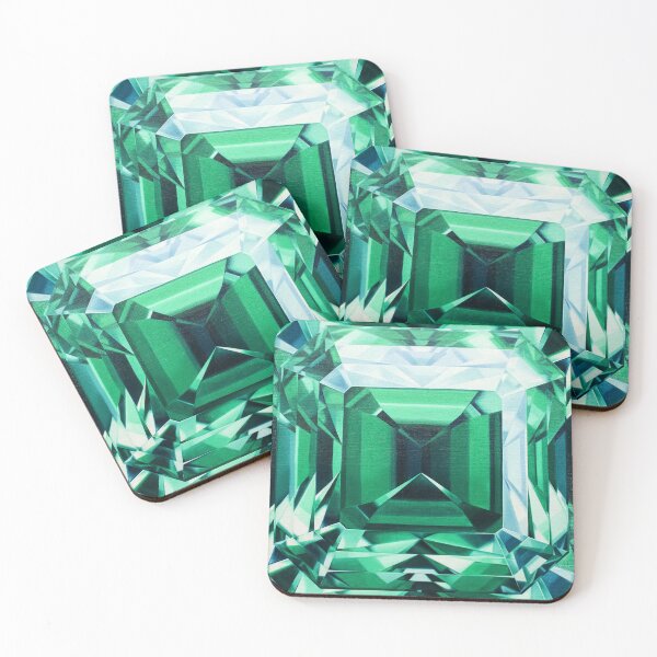 Item preview, Colorful Gemstone Collection. Emerald Gem Hand-Painted Artwork designed and sold by AmberSunArt.