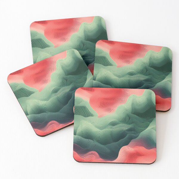 Item preview, Crimson and Emerald Topographic Waves designed and sold by VectorPlace.
