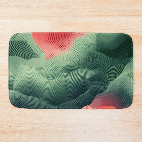 Item preview, Crimson and Emerald Topographic Waves designed and sold by VectorPlace.